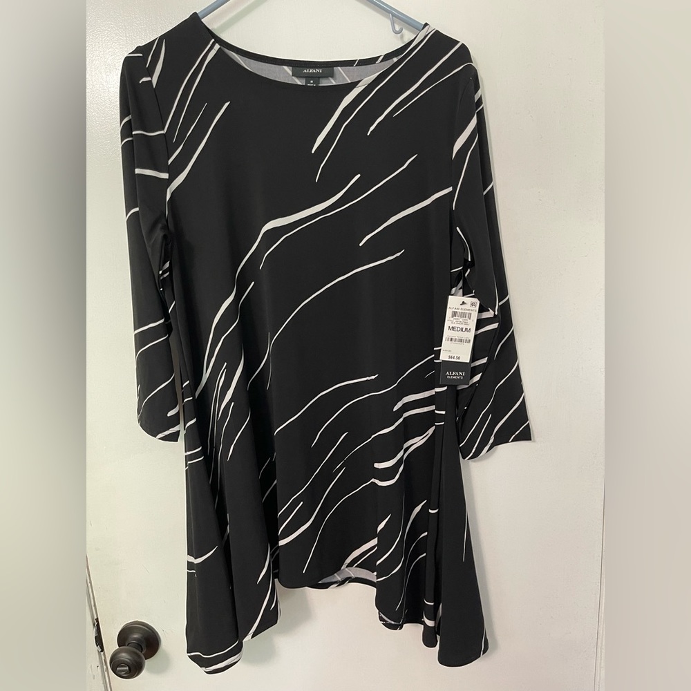 Alfani Black 3/4 Sleeve Blouse